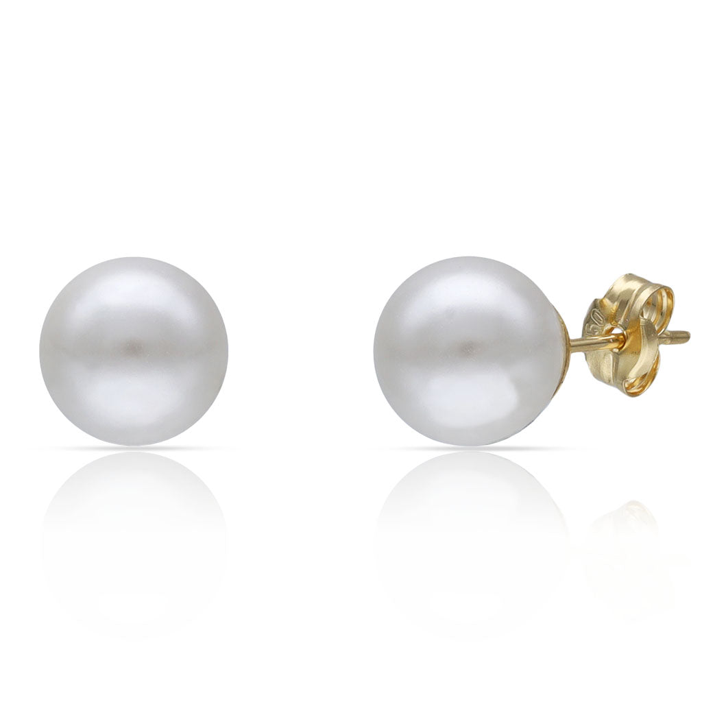 Pendientes Oro 18k Perlas Shell 8mm