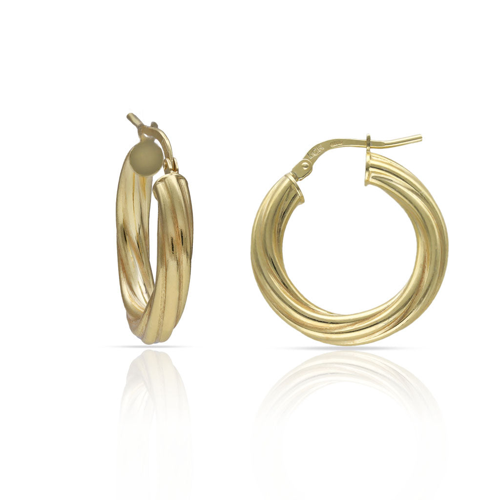 Aros Plata Chapada Oro 15mm