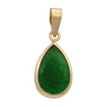 Colgante Oro 18k Lágrima Jade