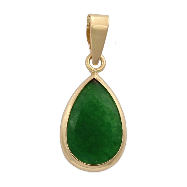 Colgante Oro 18k Lágrima Jade