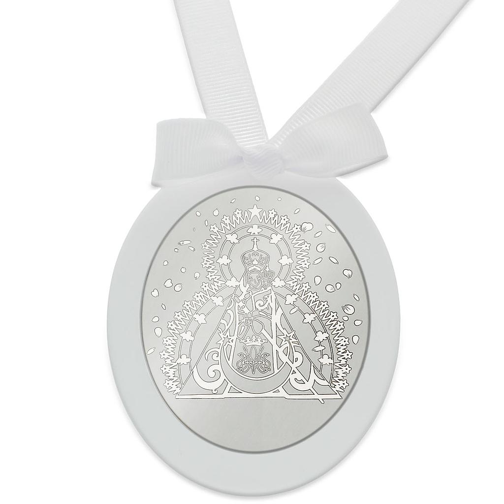 Medalla Cuna Plata 925 Ovalada Virgen de la Cabeza