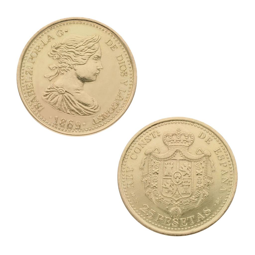 Monedas Oro 18k Isabelinas 16mm