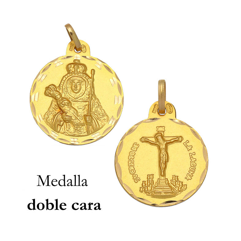 Medalla Oro 18k V. Candelaria Cristo de la Laguna 17mm