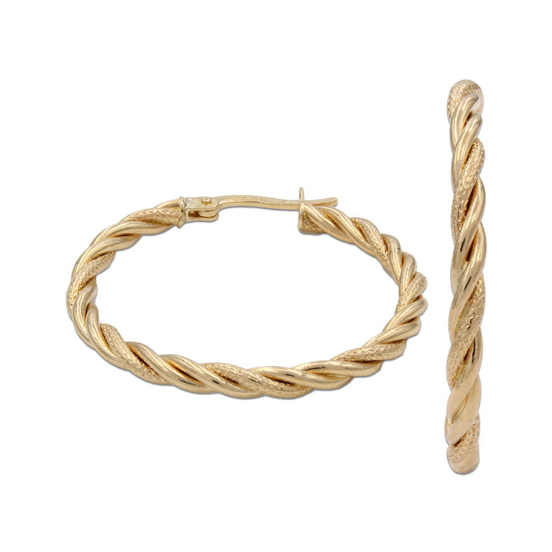 Aros Oro 18kl Rizados 20 mm