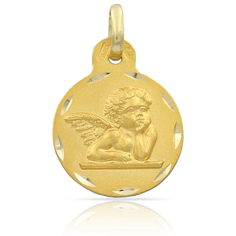 Medalla Oro 18k Ángel de la Guarda 15mm