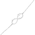 Pulsera Oro Blanco 18k Infinito Corazones