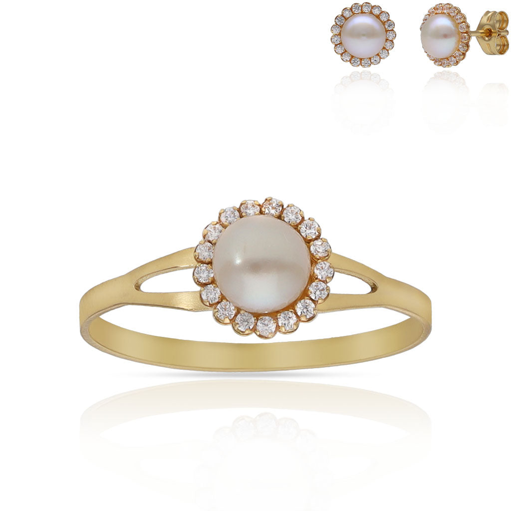 Sortija Oro 18k Perla Cultivada Circonitas 7-50mm