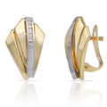 Pendientes Oro 18k Bicolor Circonitas