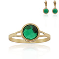 Sortija Oro 18k Piedra Verde 8-50mm