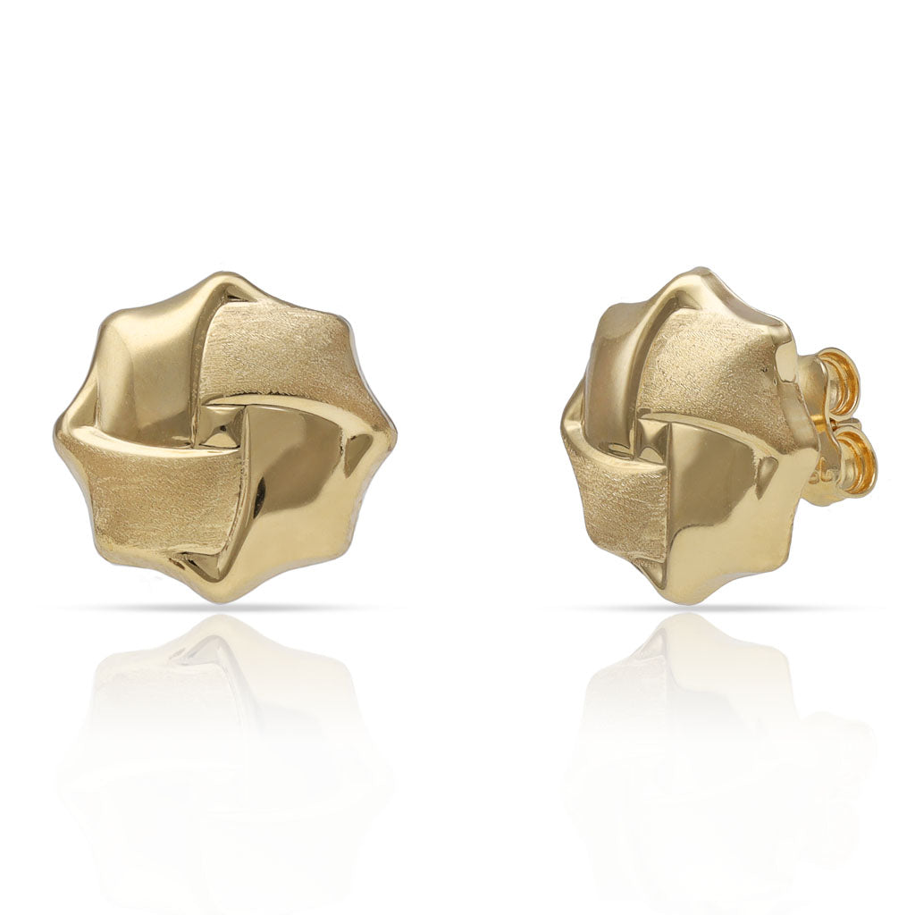 Pendientes Oro 18k Octógono Nudo 12mm