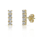 Pendientes Oro 18k Barra 4 Circonitas