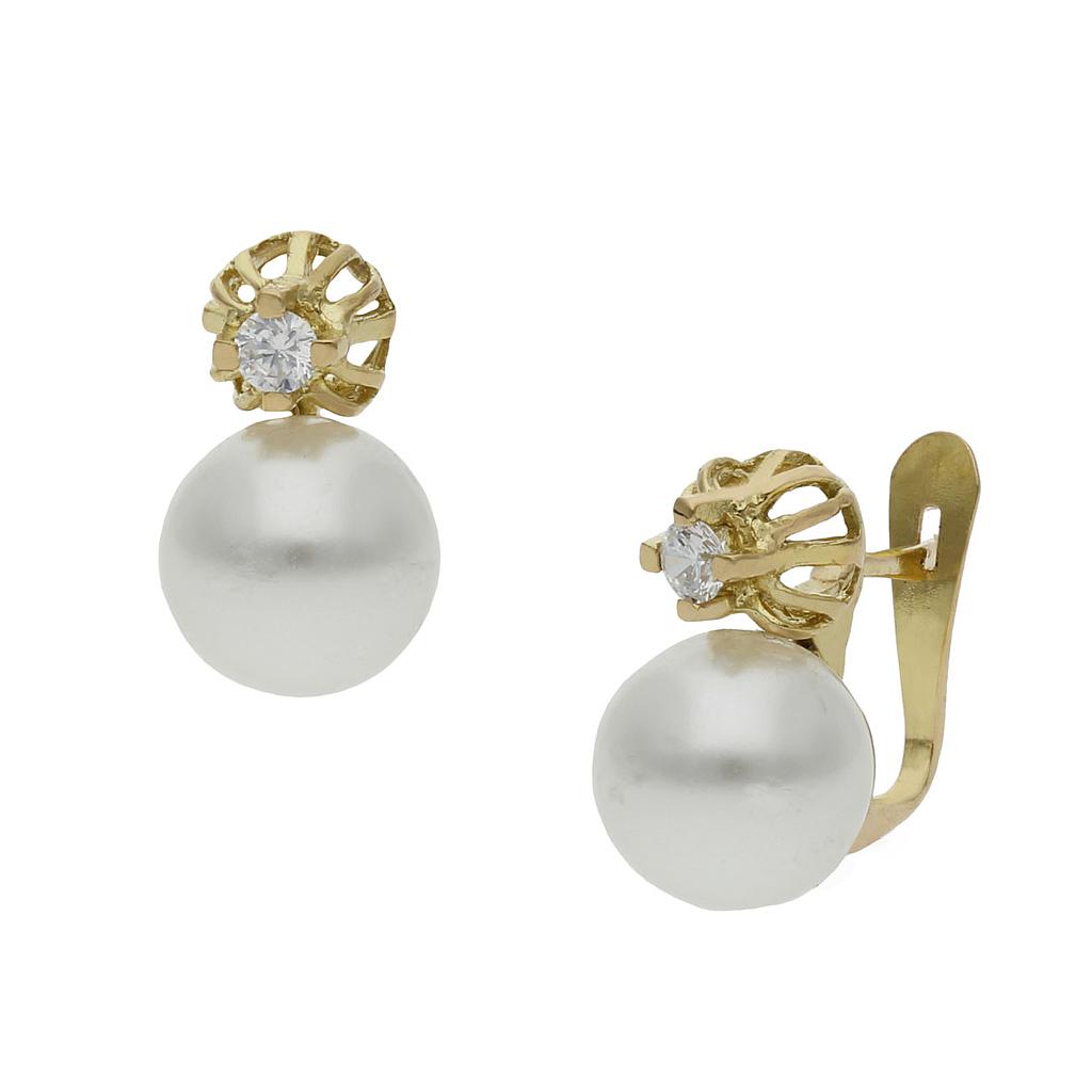 Pendientes Oro 18k Perlas Shell 8x14mm