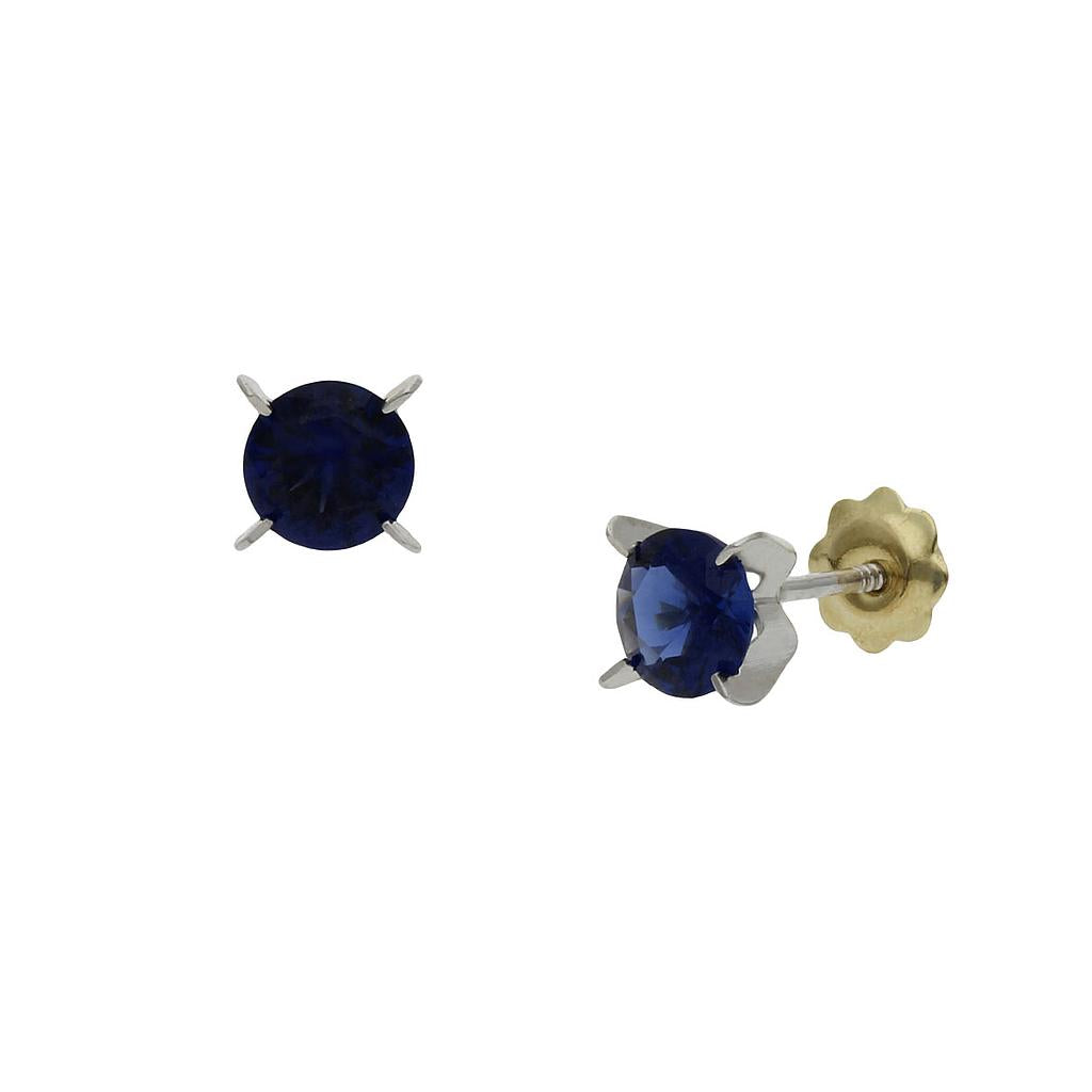 Pendientes Oro Blanco 18k Azul