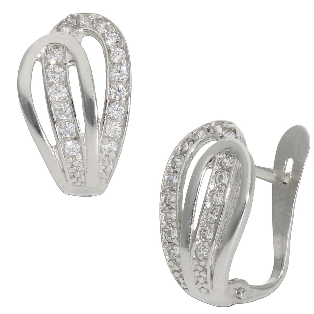 Pendientes Oro Blanco 18k Circonitas