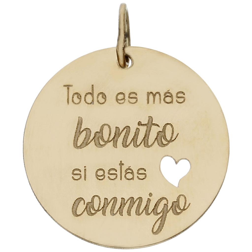 Mi Historia Abalorio Oro 18k Frase Bonito