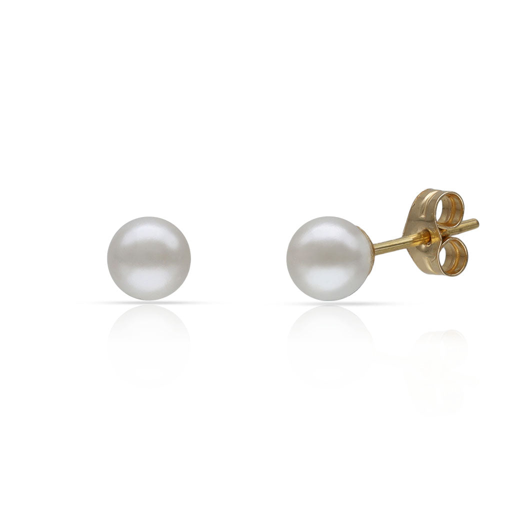 Pendientes Oro 18k Perlas Shell 5mm