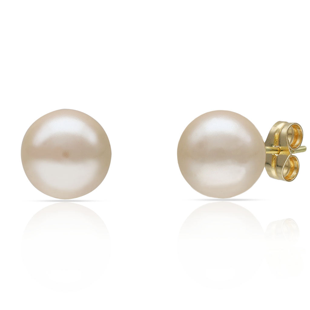 Pendientes Oro 18k Perlas Shell 9mm